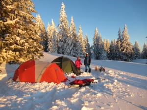 Campement neige raid